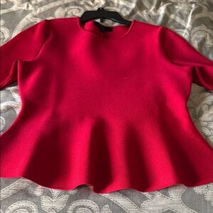 Zara Red Peplum Tunic Top